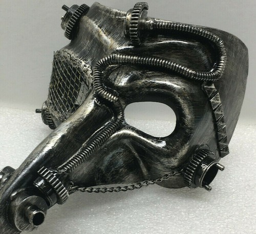 STEAM PUNK VOGEL SCHNABELMASKE METALLIC LOOK - Bild 4 von 4