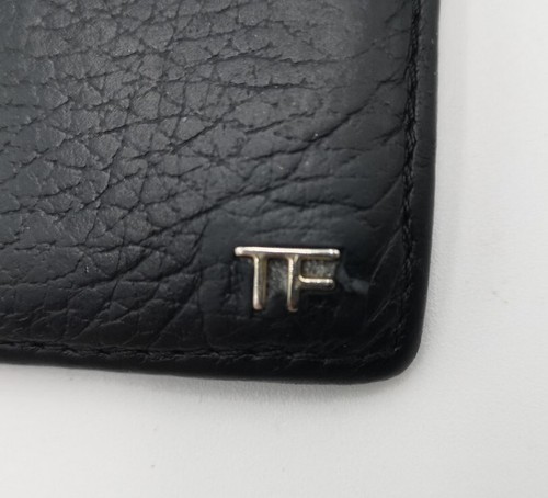 Billetera doble plegable de cuero negro para hombre Tom Ford estado usada - Imagen 5 de 8