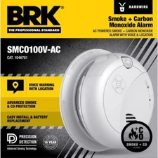 BRK Voice and Location Alert Hard-Wired w/Battery Back-Up Photoelectric Smoke