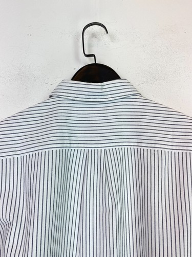 Wrangler White Black Stripe Button Up Shirt Collar Short Sleeve Pocket UK S NEW - Picture 12 of 14