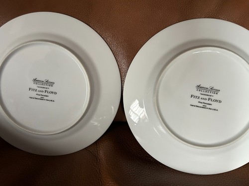 Fitz & Floyd 2 Tannenbaum Christmas Tree Salad Plates American Settings Collect - Picture 4 of 4