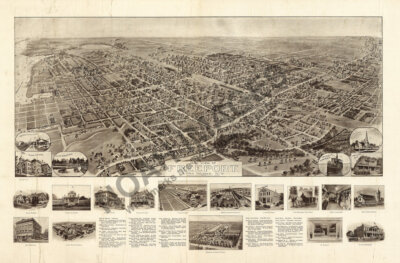 Panoramic Map of Freeport NY 16x24