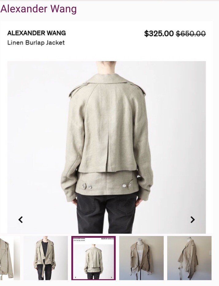 RARE NWT Alexander Wang Khaki Tan Burlap Linen Asymmetrical Unique Jacket image 7