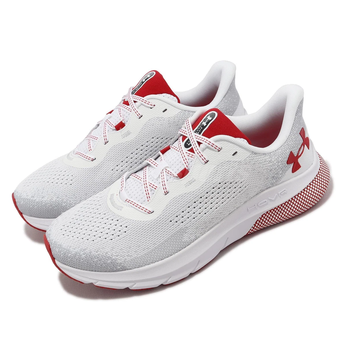 Red and white under armour shoes deals