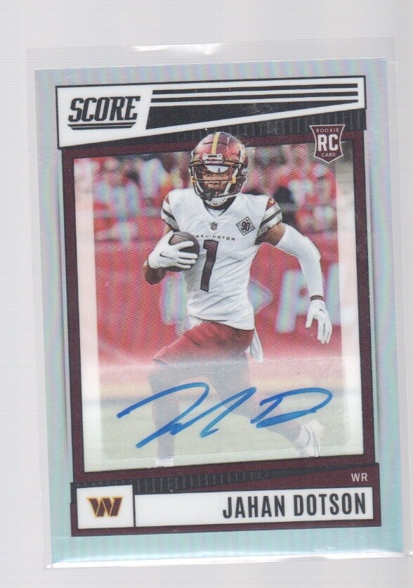 JAHAN DOTSON 2022 CHRONICLES SCORE AUTO ROOKIE SILVER PRIZM CARD #SP-381 /75