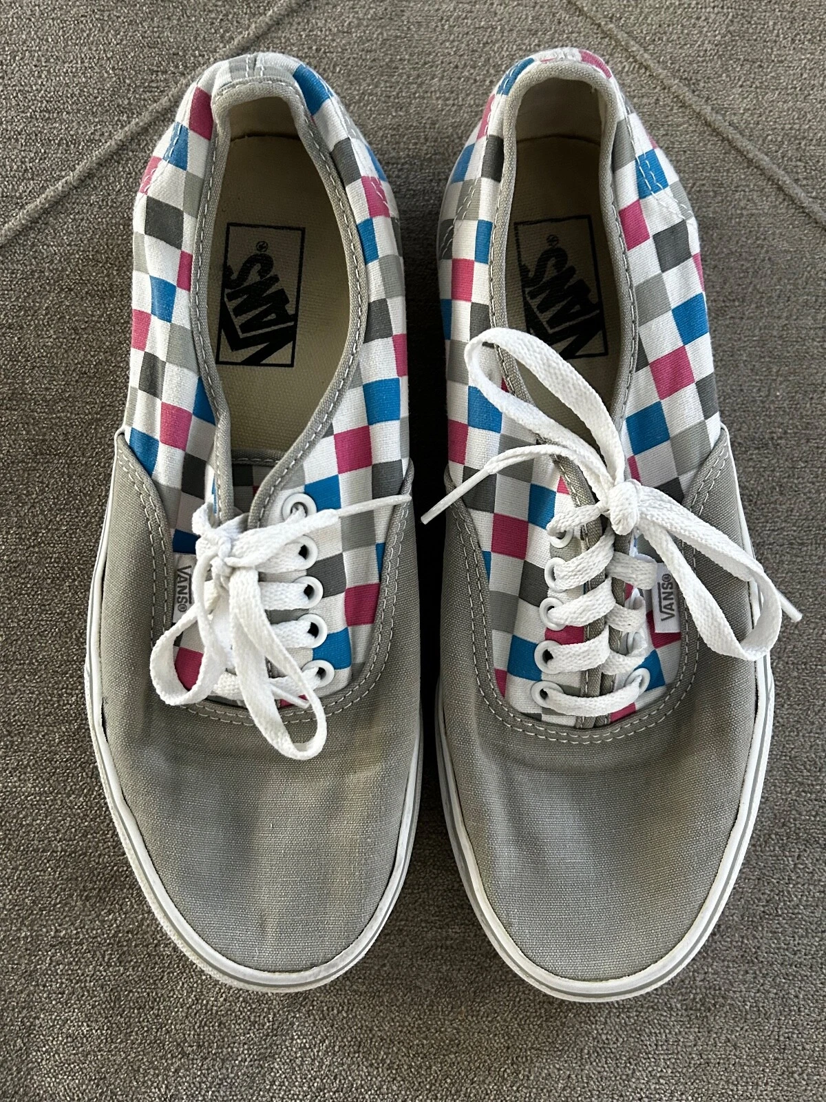 Vans scarpe basse a scacchi e grigie uomo 8 5 donna 10