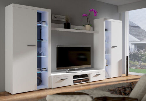 Living room Furniture modern set TV Unit White  Oak  Entertainment cabinets - Picture 1 of 16