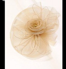 Women New Birdcage Veil Fascinator Hair Clip Khaki