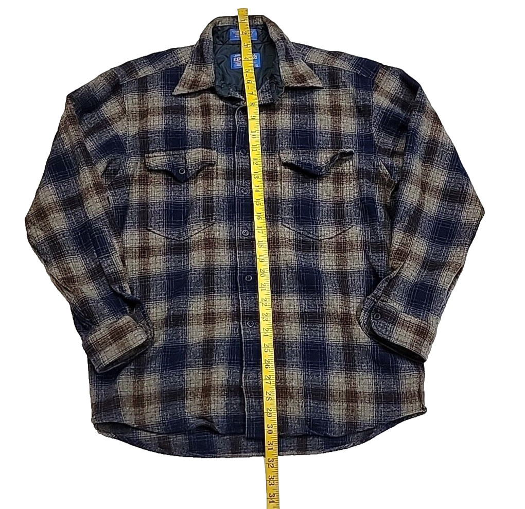 Vintage Pendleton Lined 100% Wool Checkerboard Br… - image 2