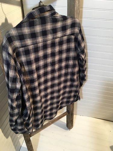 MADEWELL donna XS flanella quadri quadri quadri blu verde manica lunga bottoni 287 - Foto 8 di 12