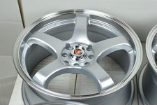 Set Of 4 New 17x7.5 Ddr Fuzion Silver Polished Lip 17 Rims Wheels 4x100 4x114.3