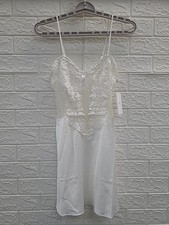 New Flora Nikrooz White Showstopper Chemise Lingerie Dress Women's US Size M