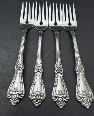 Oneida President Salad Forks WM A Rogers Premier Flatware 6 3/4'' Set of 4