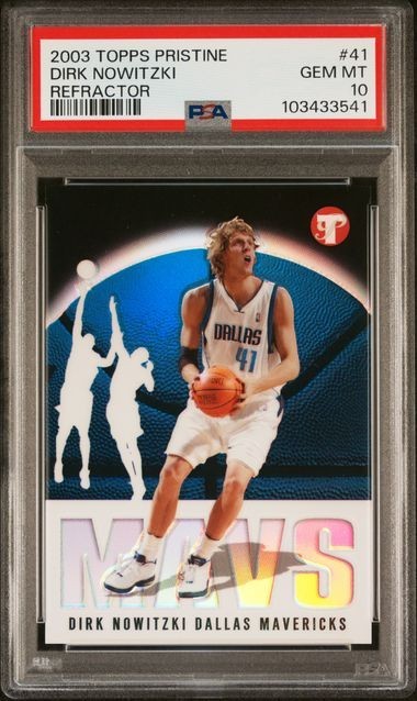 2003-04 Topps Pristine Refractor #41 Dirk Nowitzki: Dallas Mavericks /149 PSA 10