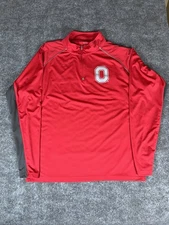 Ohio St Buckeyes Shirt Men’s Size 2XL Red J America Longsleeve Quarter Zip