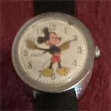 Disney Mickey Mouse Wristwatch Black Band Disney Franchise Character Theme