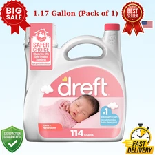 Dreft Stage 1: Newborn Baby Liquid Laundry Detergent, hypoallergenic, 1.17 Gal