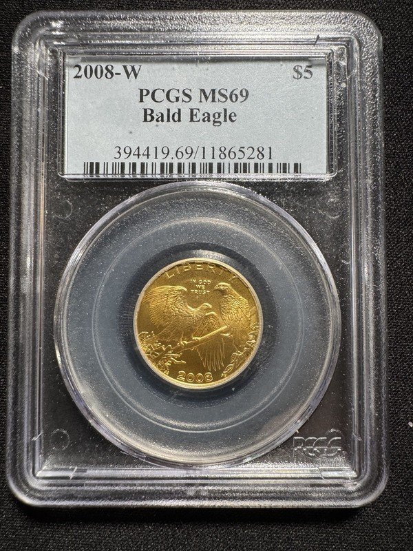 2008 - BALD EAGLE - $5 GOLD COMMEMORATIVE - US MINT - PCGS MS69