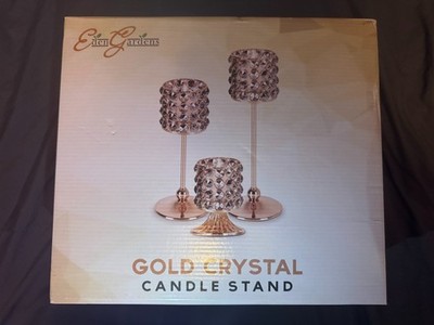 Eden Gardens Gold Crystal Candle Stand
