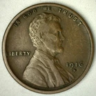 1916 S Lincoln Wheat Cent Coin VF 1c US Penny Very Fine Circulated