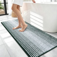 OLANLY Bathroom Runner Rugs 47x17, Extra Soft 47" X 17", Blackish Green