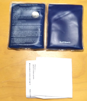 Reusable Hand Warmers - No Batteries Needed - RuffHewn - QTY 2 - RH3FU110G - NEW