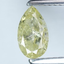 1.20Ct Rare 100% Natural No Treated I-2 Pear Fancy Light Yellow Diamond