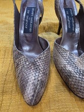 Stuart Weitzman for Mr. Seymour Snakeskin Heels 8.5 AAA Brown Leather Vintage