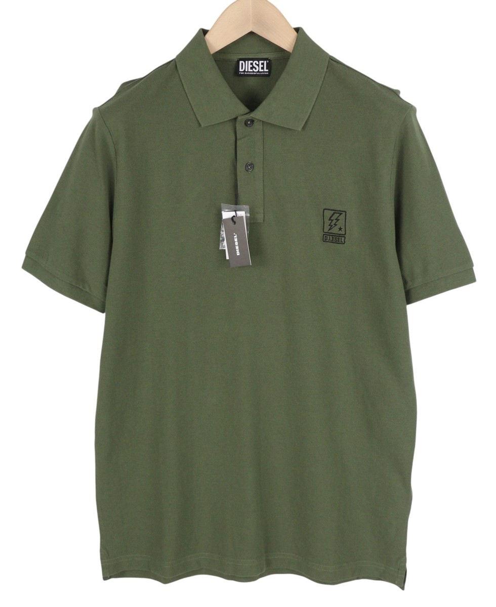 DIESEL T-Smith-B1 Mens T-Shirt L Short Sleeve Polo Neck Cotton