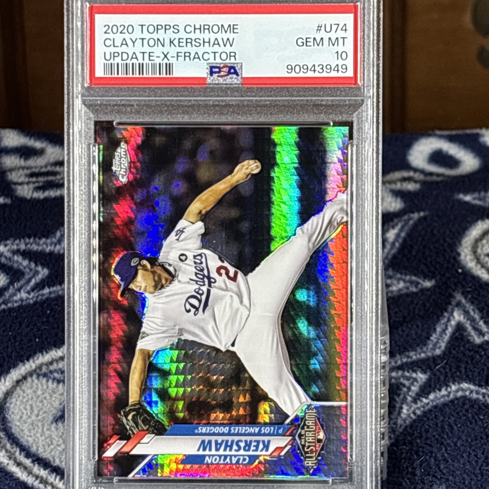 2020 Topps Chrome - Clayton Kershaw Prism X-Fractor /99 PSA 10 POP 1 Dodgers SP view 2