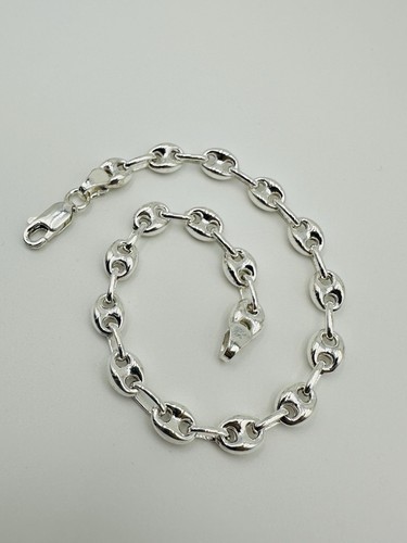 925 Sterling Silver 5mm Anchor Mariner Link Chian Bracelet New - Picture 1 of 11