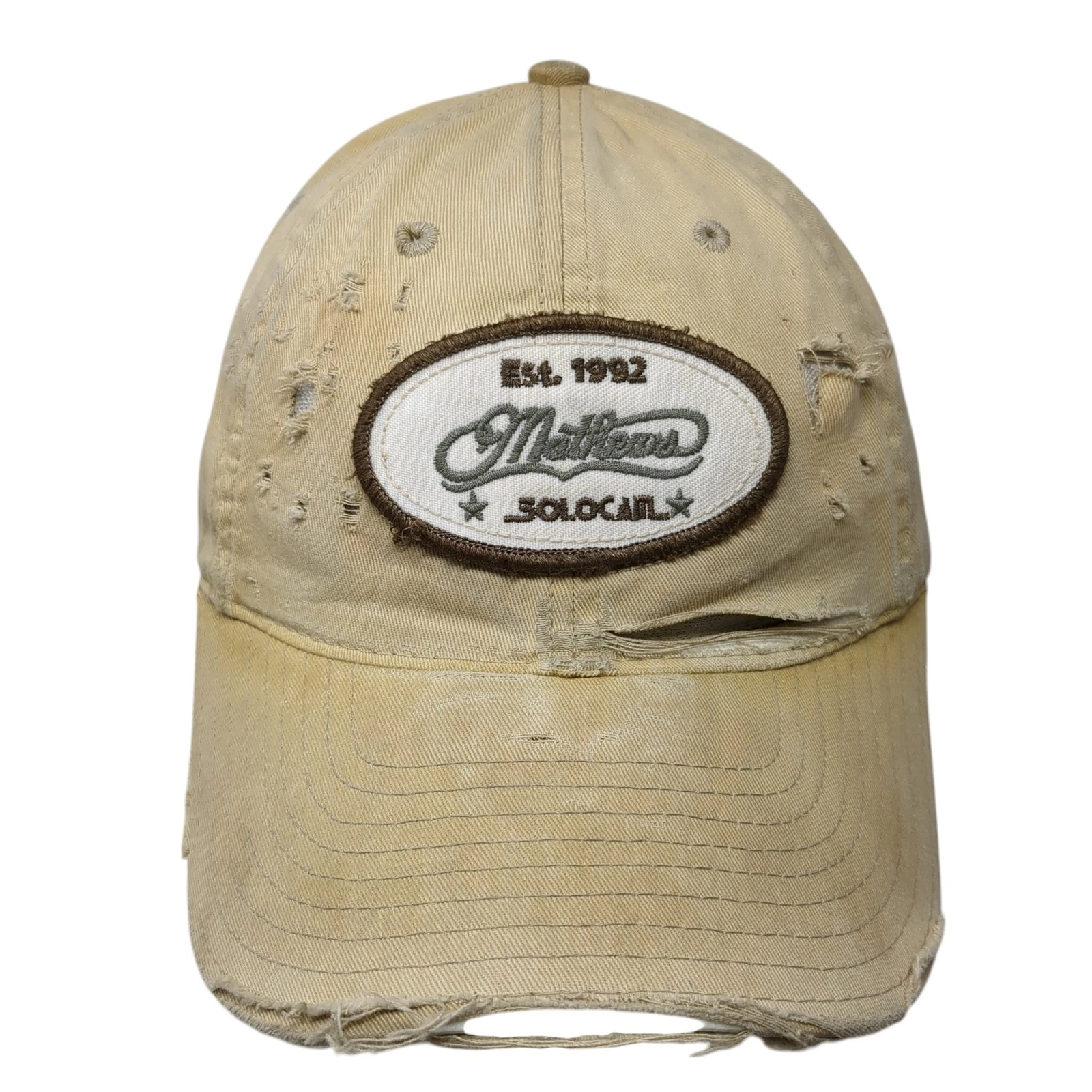 Est. 1992 Slideback Baseball Cap Brown One Size Adjustable Distressed Legacy