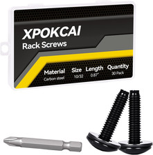 30-Pack Rack Screws 10/32 with Nylon Washers for Server Racks Routers Enclosures