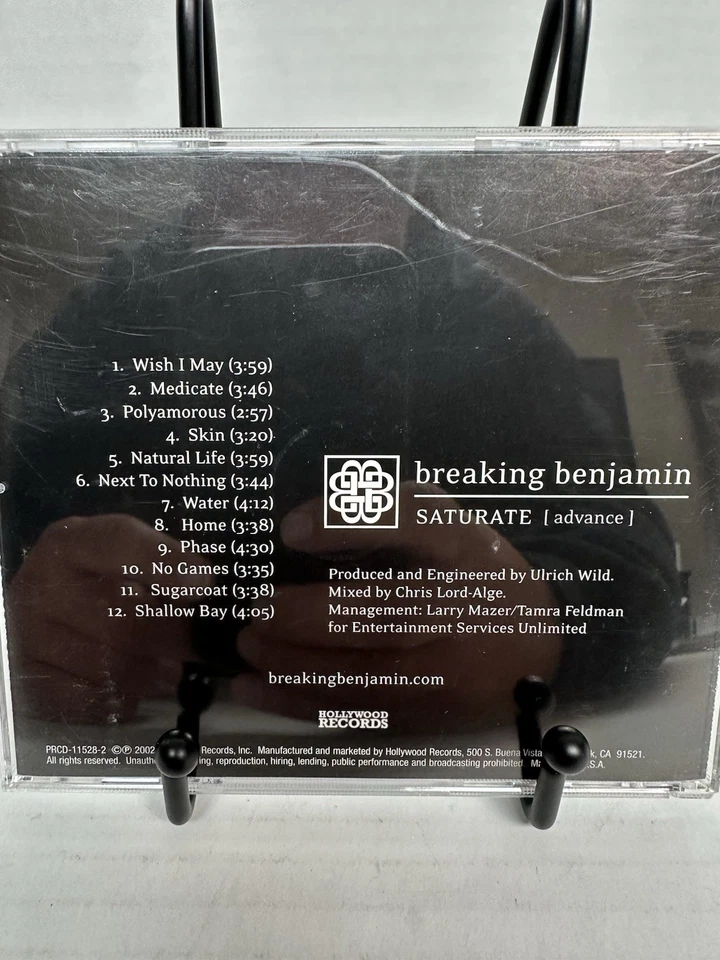 Breaking Benjamin "Saturate" Promo CD “RARE” Advance 2002 “Clean” - Image 4 of 4