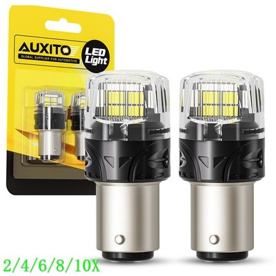 1157 LED Strobe Flashing Safety Brake Stop Tail Parking Light Bright White 2/10x