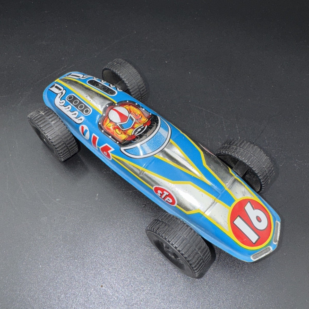 昭和レトロ　バンダイ　ブリキ　レーシングカー　STP Vintage 1960s Tin Lithographed Race Car 6.5