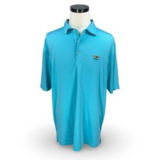 Peter Millar Summer Comfort Baltusrol Golf Club Polo Shirt Mens XL Blue Striped