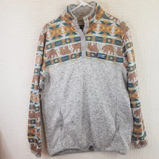 SIMPLY SOUTHERN Knit Sweater Pullover 1/4 Snap Southwest Aztec Navajo Womens XXL