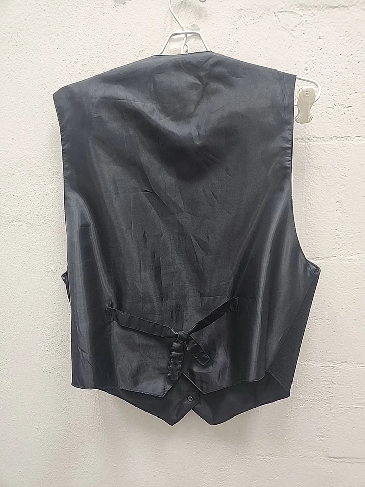 Mona Mode Mens Black Leather Vest Large 1113-133 - Image 3 of 3