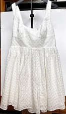 Fame And partners WHite Eyelet MIni Dress SIze 12