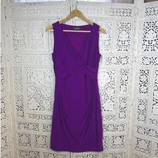 Lauren Ralph Lauren Purple Ruched Dress Sz 10 Career Classic Cocktail