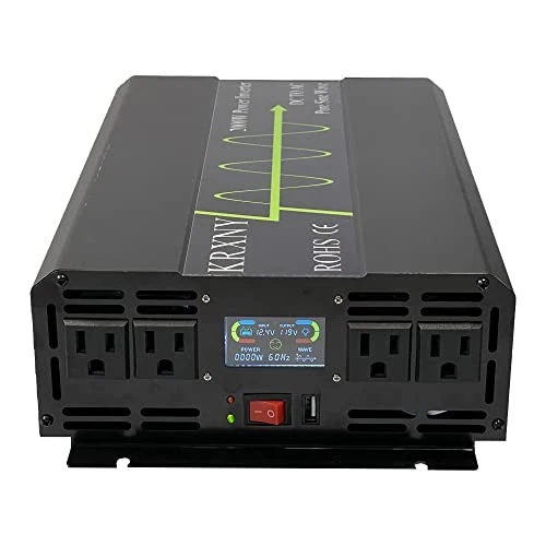 2000W Power Inverter 12V DC to 120V AC 60HZ Pure Sine Wave with USB Port LCD  - Image 3 of 4