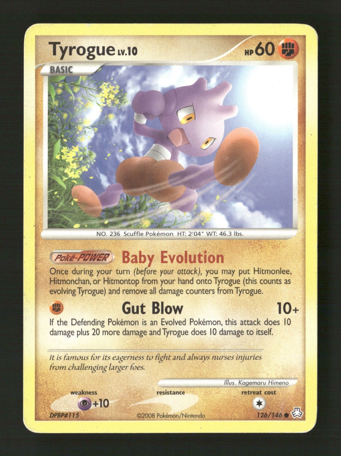Tyrogue 126/146 Non Holo Common Legends Awakened MP Pokemon