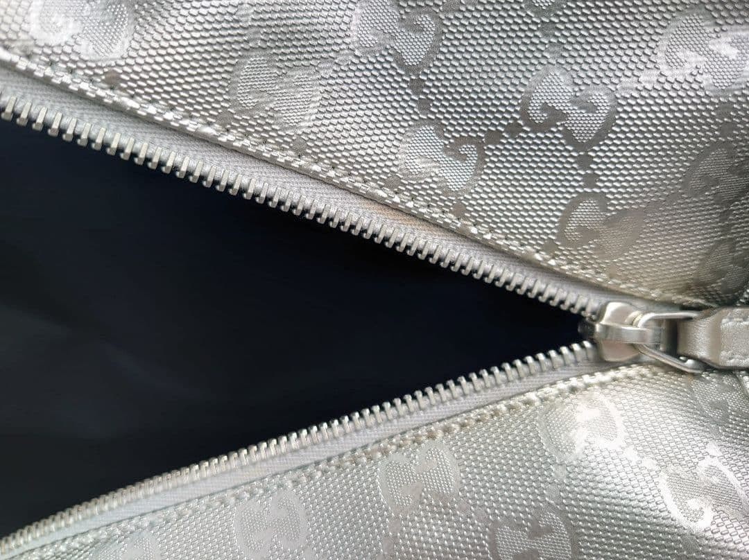 GUCCI GG Leather Tote Bag Gray Large Unisex Authentic Excellent Condition thumbnail 5