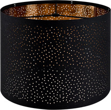 GOSO Black Lamp Shades Drum Lampshades with Laser Drilling Design, Medium Lampsh