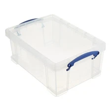 Really Useful Box 9 Liter Plastic Stackable Storage Container with Snap Lid &...
