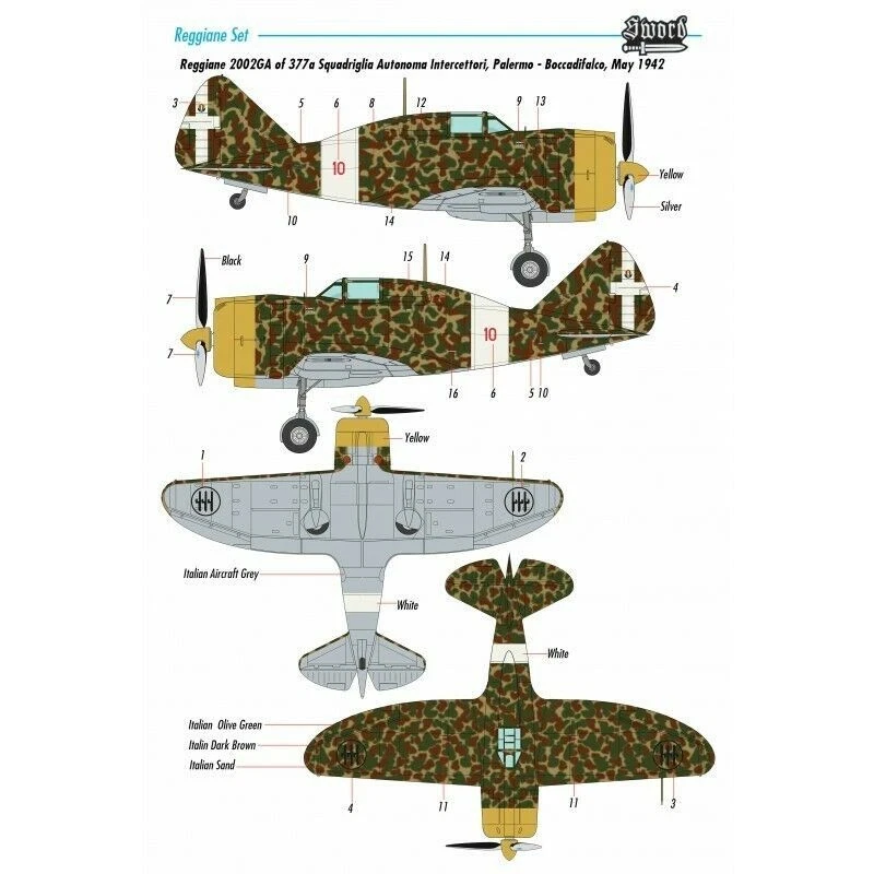 Sword Reggiane Fighter 1/72 Sealed Sigillato 6 Reggiane kits inside - Immagine 4 di 4