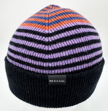 Image of PAUL SMITH 100% SOFT WOOL STRIPED HAT / BEANIE BNWT RARE made in Scotland