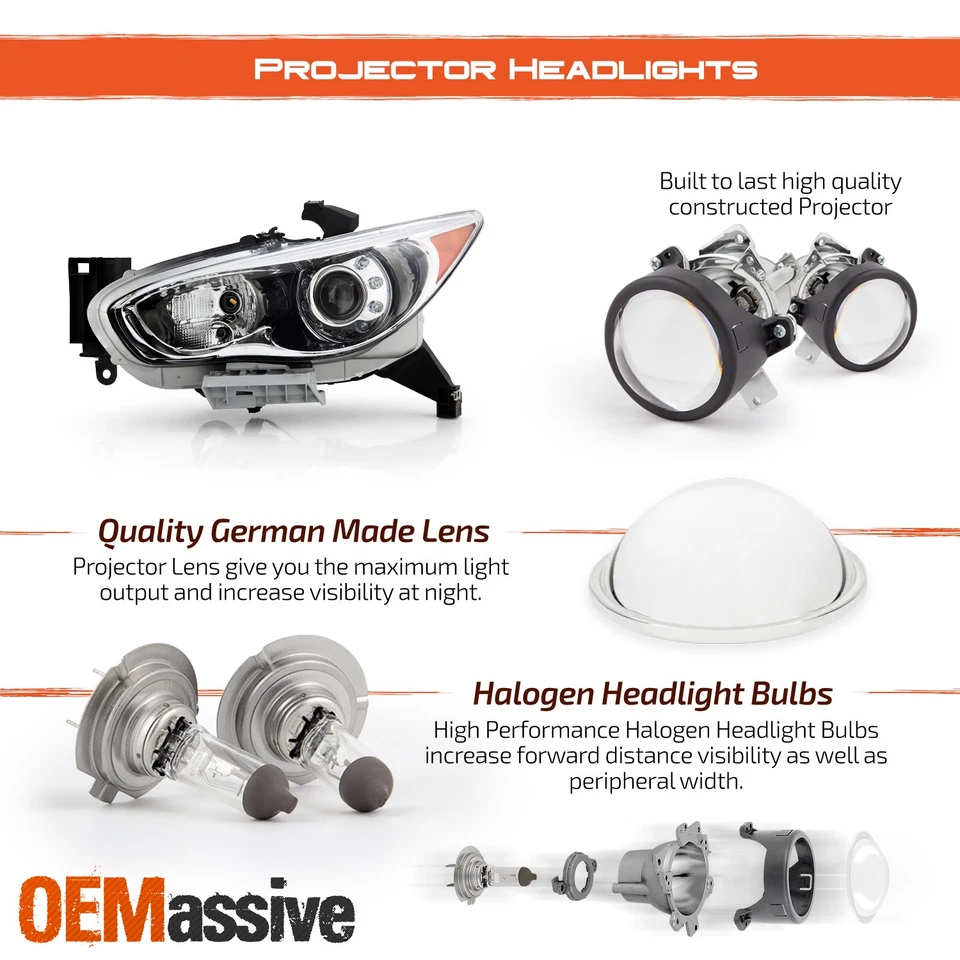 Fit 2013 Infiniti Jx35 / 14-15 QX60 OE HID Model Projector LED Headlights (Left) - Image 4 of 4