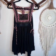 Free People A night In Delhi Embroidered Boho Tunic Dress S